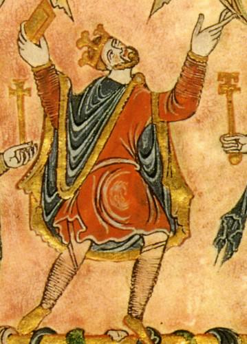 King Edgar I from the New Minster Charter, 966
