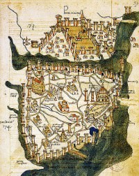 Map of Constantinople made in the year 1422