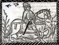 The pardoner, one of the pilgrims in Chaucer's Canterbury Tales