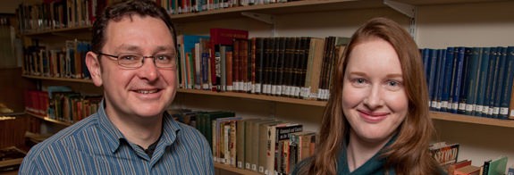 Professor Howard Williams with award winner Ruth Nugent. Photo courtesy the University of Chester