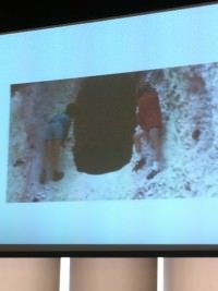 The opening of a 'Dane-hole' in England