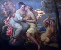 Justice and Peace kiss each other, Pinacoteca Tosio Martinengo, Brescia (Italy). Picture by Giovanni Dall'Orto, 13-4-2002.