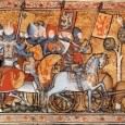 The concept of knighthood began as a military strategy used to supply men to fight kings’ wars, but it gradually developed into the glamorized ideal of chivalry and became associated with virtuous behavior expected during times of both war and peace.