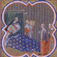 Late-medieval representationsof the births of holy and heroic children invariably show a domestic interior with the new mother lying in bed attended
by female assistants.These images thus appearto show a `genderedspace' in which women cared for each other and from which men were marginalized.