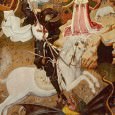 In1222,23 years after the death of Lionheart in the reign of young Henry III, the council of Oxford meeting in Osney
Abbey fixed St.George’s Day 23 April as a national festival. It is said that EdwardIII made St. George the patron saint
of England in 1344 (or 48) and in Windsor he enlarged the chapel of St. Edward to become the chapel of St. George.