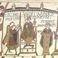 When an anonymous artist designed the Bayeux Tapestry shortly after the Norman conquest of England he presented some of the action as taking place in the present time and some in the past. 