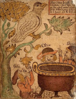 Norse mythology image from the 18th century Icelandic manuscript