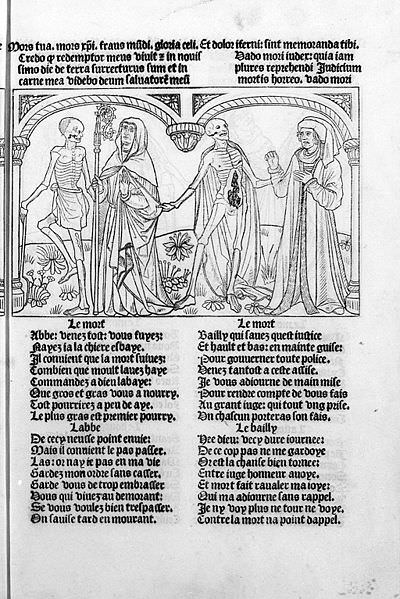 La Danse macabre (Abbot and Bailiff). Paris, Guy Marchant, 1486.