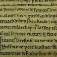 The larger fragment is a section of text from the Chanson de Guillaume, one of the earliest surviving Old French texts, known until now in only one manuscript. The smaller fragment comes from a manuscript of Foulque de Candie, a late twelfth-century poem.