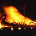 Up Helly Aa: an ancient Viking festival? Each year on the last Tuesday of January the town of Lerwick is awash with Vikings. The day culminates with the burning of an ornate longship, complete with dragon head and tail, thus creating a striking image of a Norse sea - king’s funeral pyre.