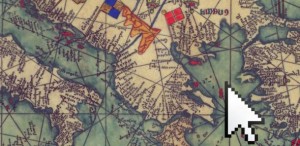 Detail of the Byzantine Emprire from a 14th-century world atlas created by Abraham and Jehuda Cresques