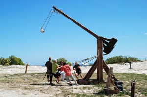 Trebuchet in action - photo by emdee