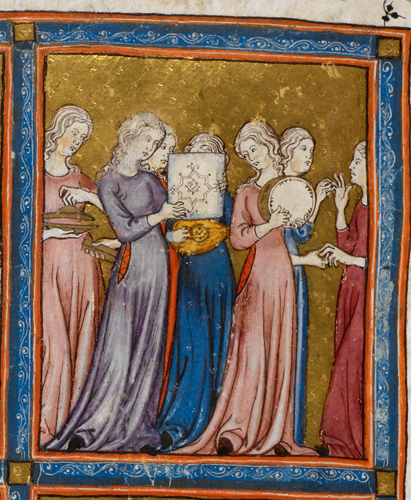 Jewish women in Haggadah for Passover  dans images sacrée F60073-15a