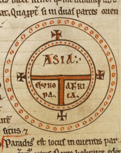 A 12th century copy of the Etymologiae contains this map