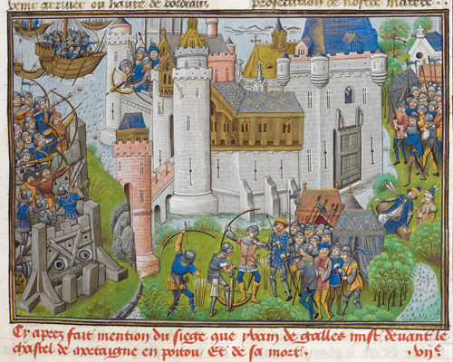 Defensa y asedio de un castillo medieval