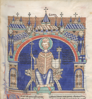 Papacy -  Liber Floridus, folio 99. Ms made around 1260