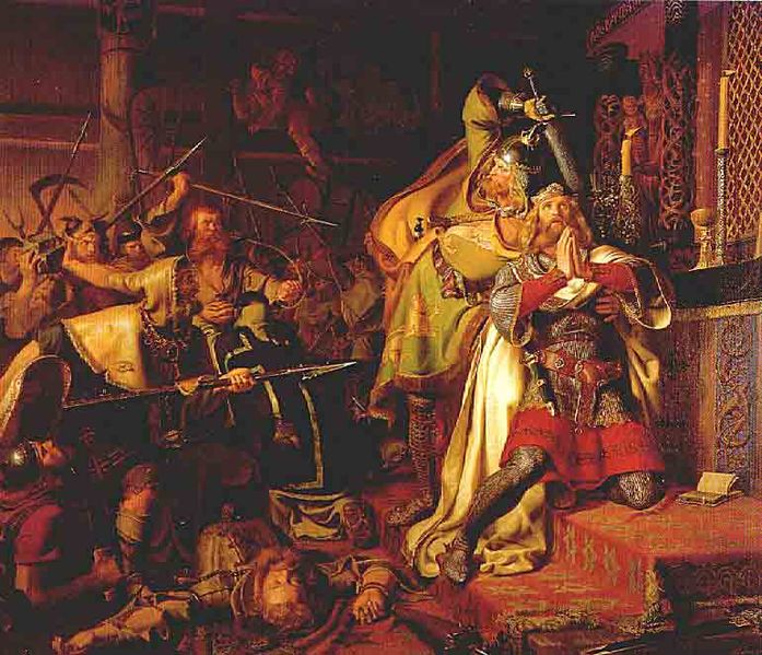 Murder of Canute the Holy by Christian Albrecht von Benzon, 1843