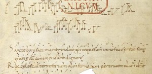 The music was written around the year 900, and represents the earliest example of polyphonic music intended for practical use.  Credit: British Library