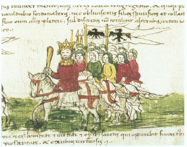 Crusaders marching to the Holy Land
