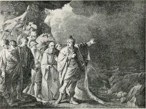 cnut and waves - from The child's book of England (1922)