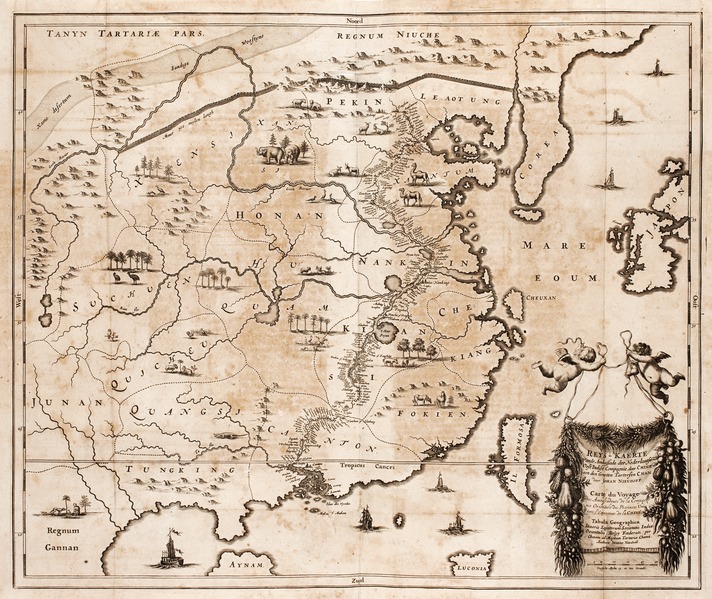 17th century map of China, by Johan Nieuhof (1618-1672)