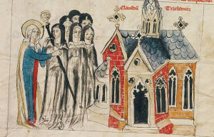 14th century image of nuns - from the Court workshop of Duke Ludwig I of Liegnitz and Brieg
