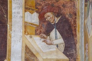 Tommaso da Modena depicting eyeglasses in 1352.