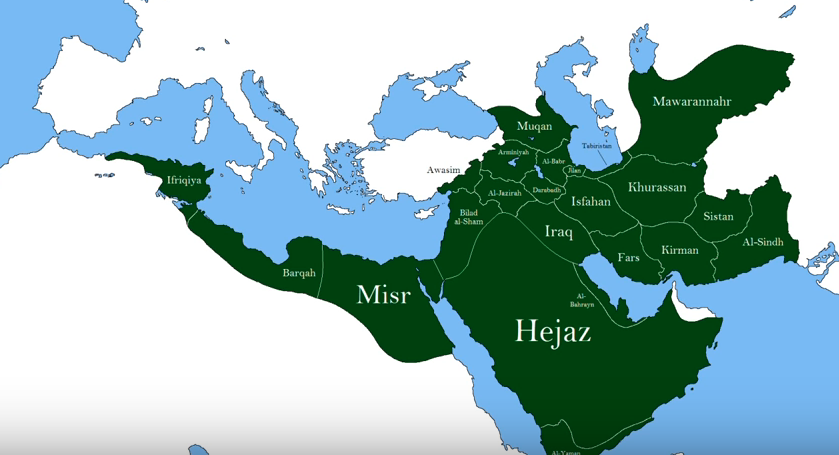 How the borders of Abbasid Caliphate changed in the Middle Ages 