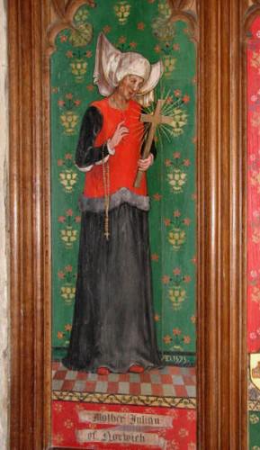 St. Julian, as depicted in the church of SS Andrew and Mary, Langham, Norfolk.