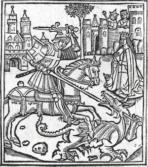 Woodcut frontispiece of Alexander Barclay, Lyfe of Seynt George (Westminster, 1515)