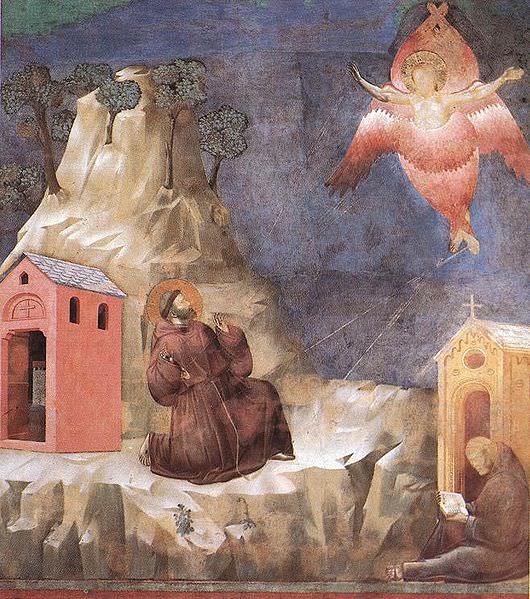 Giotto di Bondone (1267-1337), Basilique Assise, Legend of St Francis, Stigmatization of St Francis