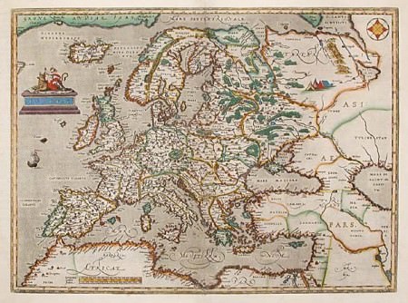 Map of Europe from the late 16th century