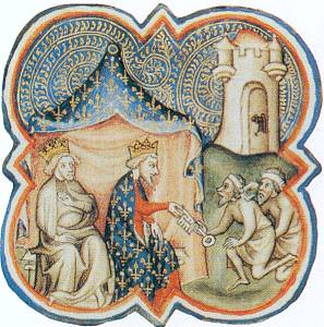 Philip II and Richard Lionheart receiving the keys to Acre