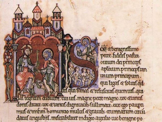 12th century illumination from the Meditations of St. Anselm.