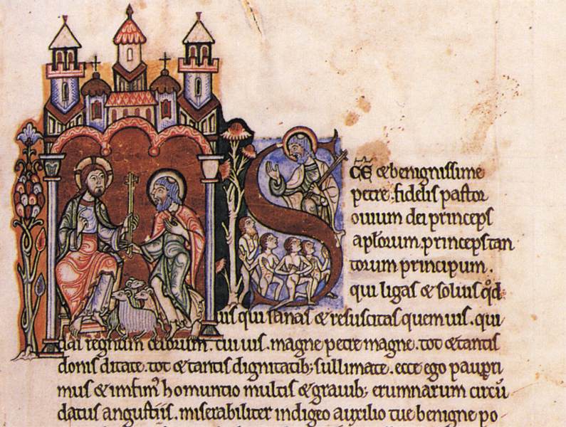 12th century illumination from the Meditations of St. Anselm.