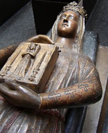 The funerary monument of Berengaria, wife of Richard the Lionheart, king of England, is installed in the Cistercian abbey of L'Epau