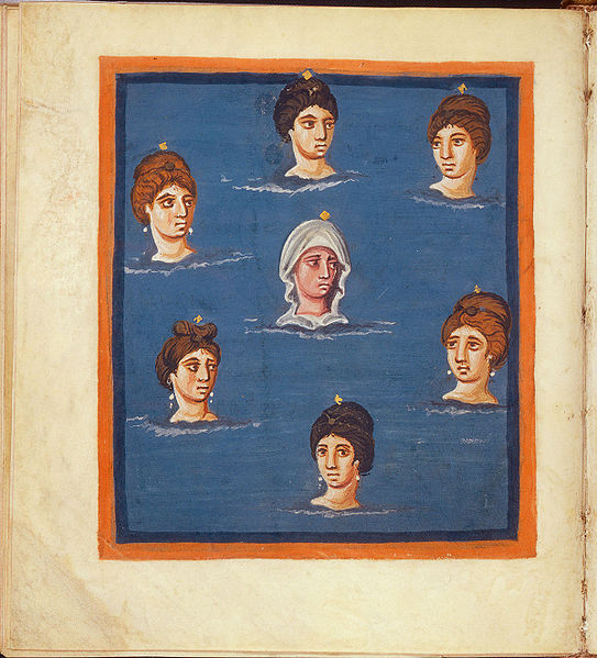 Women depicted in Leiden Aratea, a Carolingian codex containing Germanicus' Latin adaptation of Aratus' Phaenomena.