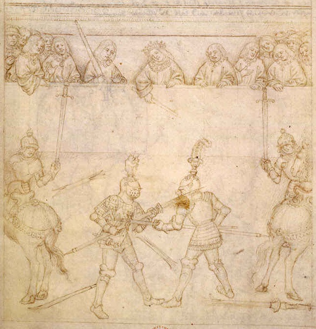 Galeazzo da Montova presides as a judge in a 1408 deed of arms