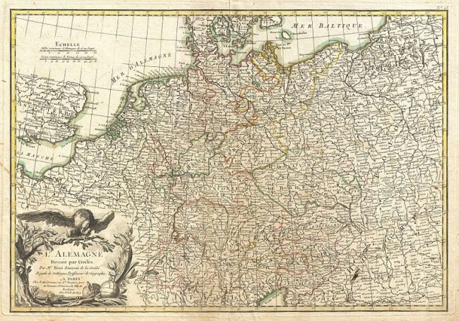 18th century map of germany