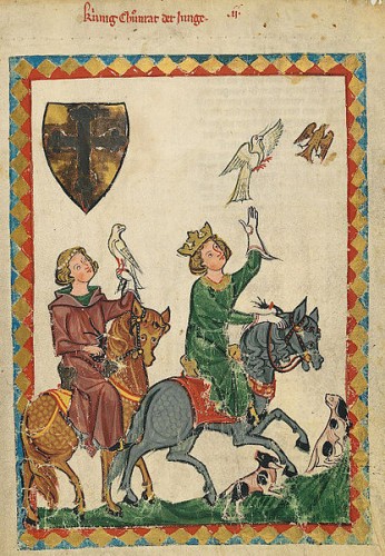 Codex Manesse, fol. 7r, Konradin von Hohenstaufen ("König Konradin der Junge")