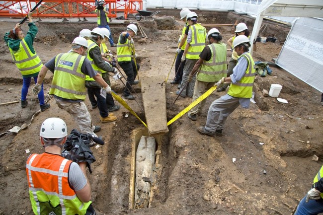 Mystery coffin discovered at Grey Friars dig site - Credit:  University of Leicester