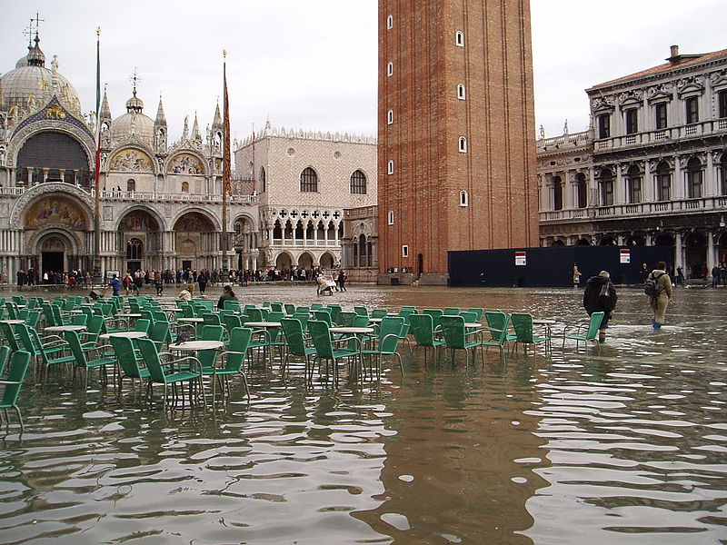 Flooded Piazza San Marco in Venice Photo by Wolfgang Moroder.