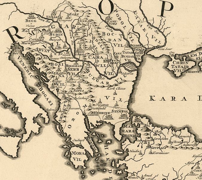 18th century map of the Balkans