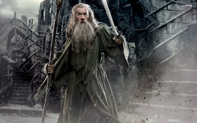 Gandalf in the "Hobbit: The Desolation of Smaug", played by Ian McKellen.