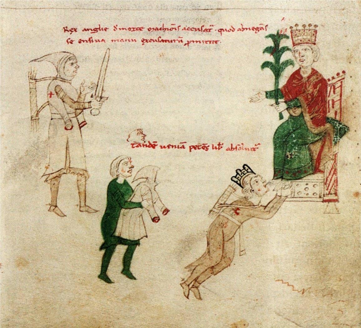 Holy Roman Emperor Henry VI grants a pardon to Richard I of England