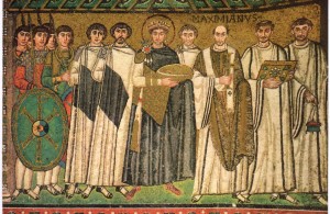 Justinian and his attendants - 526-547 AD (Byzantine) San Vitale, Ravenna