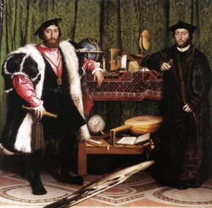 Hans Holbein the Younger, The Ambassadors, 1533, oil on panel.  National Gallery, London