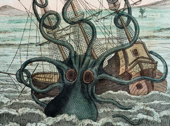 Kraken Octopus - Denys Montfort in Histoire naturelle, générale et particulière des mollusques: animaux sans vertèbres et a sang blanc