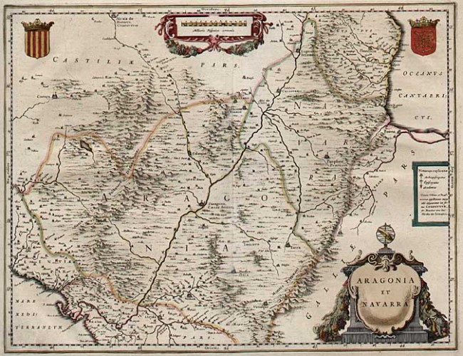 Aragonia et Navarra, by Willem Janszoon Blaeu. Amsterdam: 1640