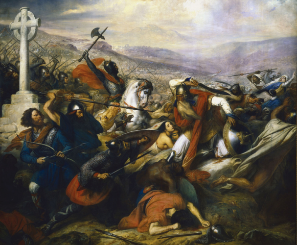 Charles Martel in the Battle of Tours - 19th century painting by Charles de Steuben 